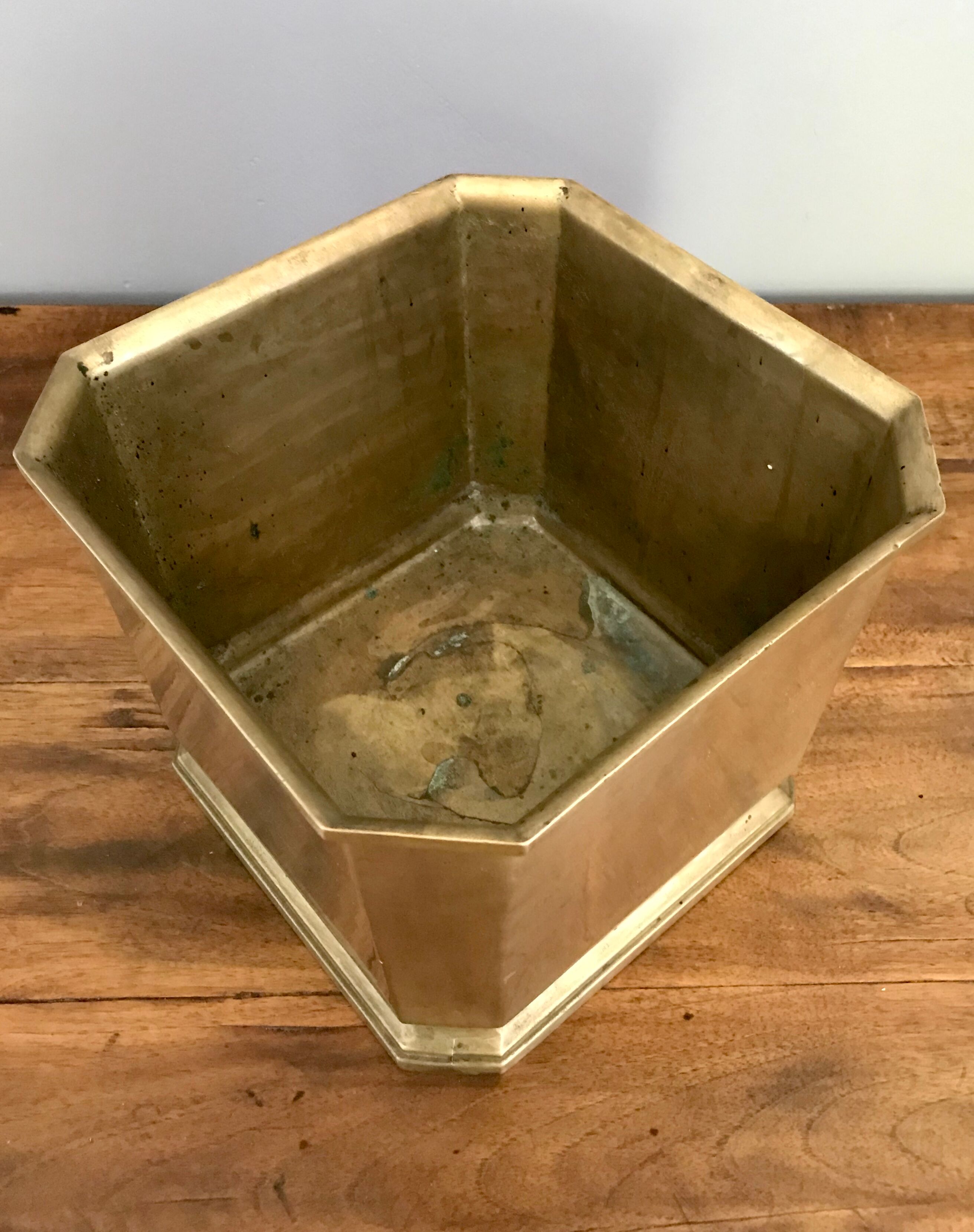 Massive brass pot cover