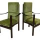 Vintage armchair solid wenge design 60s leather armrests design