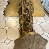 Carved wooden and marble console