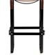 Tabouret de bar contemporain en métal fumé noir et cuir marron foncé