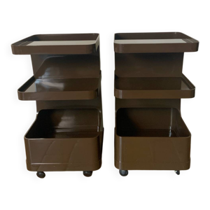 paire de dessertes vintage