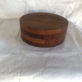 Scandinavian vintage two-tone teak salad bowl