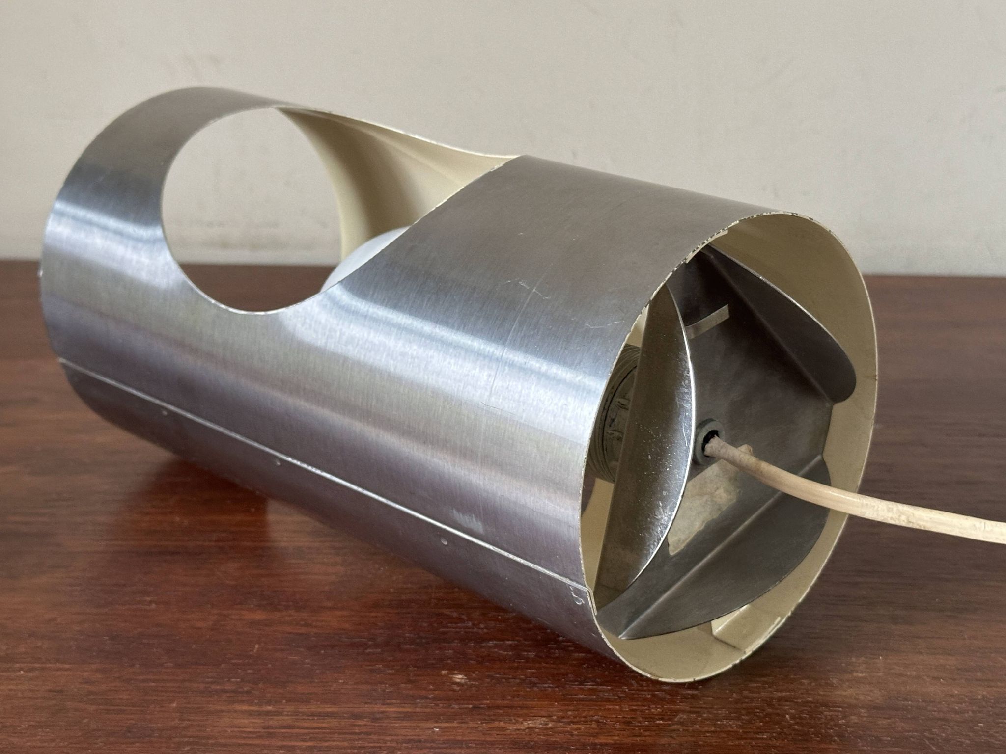 Lampe inox tube vintage design années 70