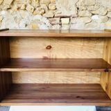 Vintage wall shelf with plexiglass sliding doors