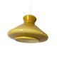 Large opaline glass pendant light in ochre 32 cm