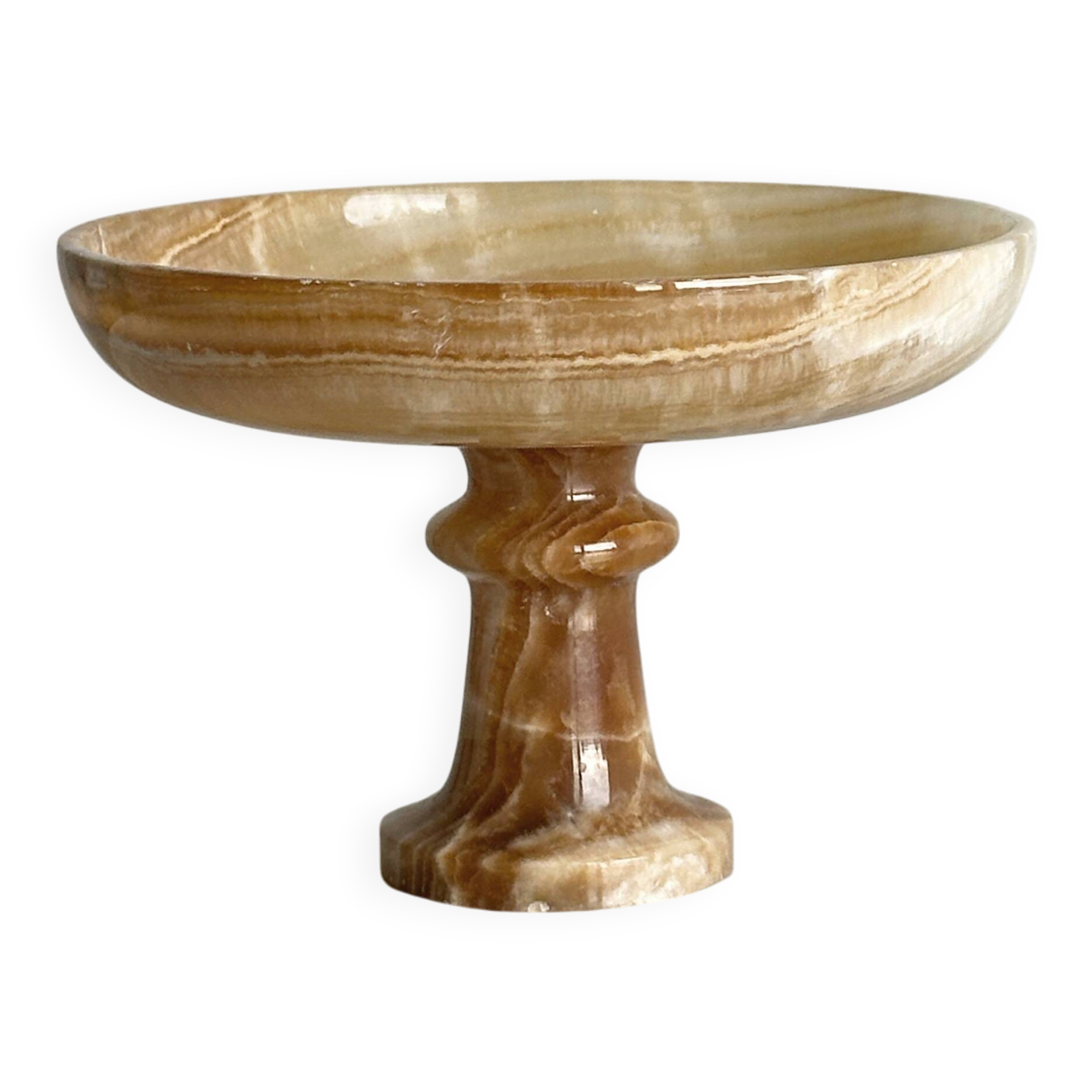 Onyx marbled pedestal bowl