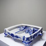 Rare and unique Gzhel porcelain travel chess set by Yuri Garanin