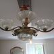 Art Deco glass suspension light signed Ezan