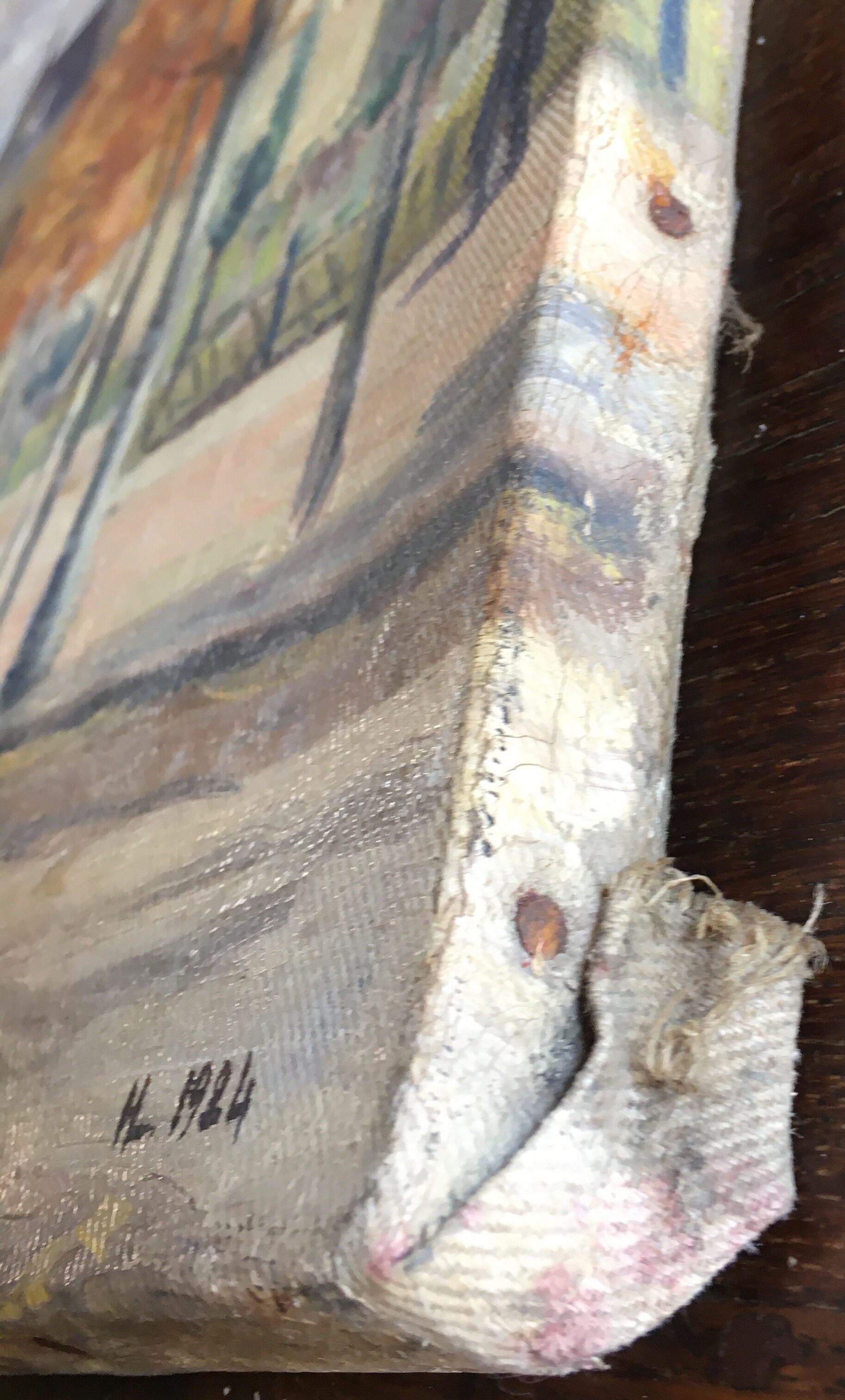 Painting ChristusKirche Mainz by Henri LAVOUÉ (1883-1972) in 1924