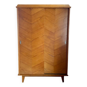 Armoire à portes coulissantes Scandinave vintage 1970