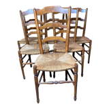 6 light beech mulched chairs