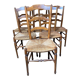 6 light beech mulched chairs