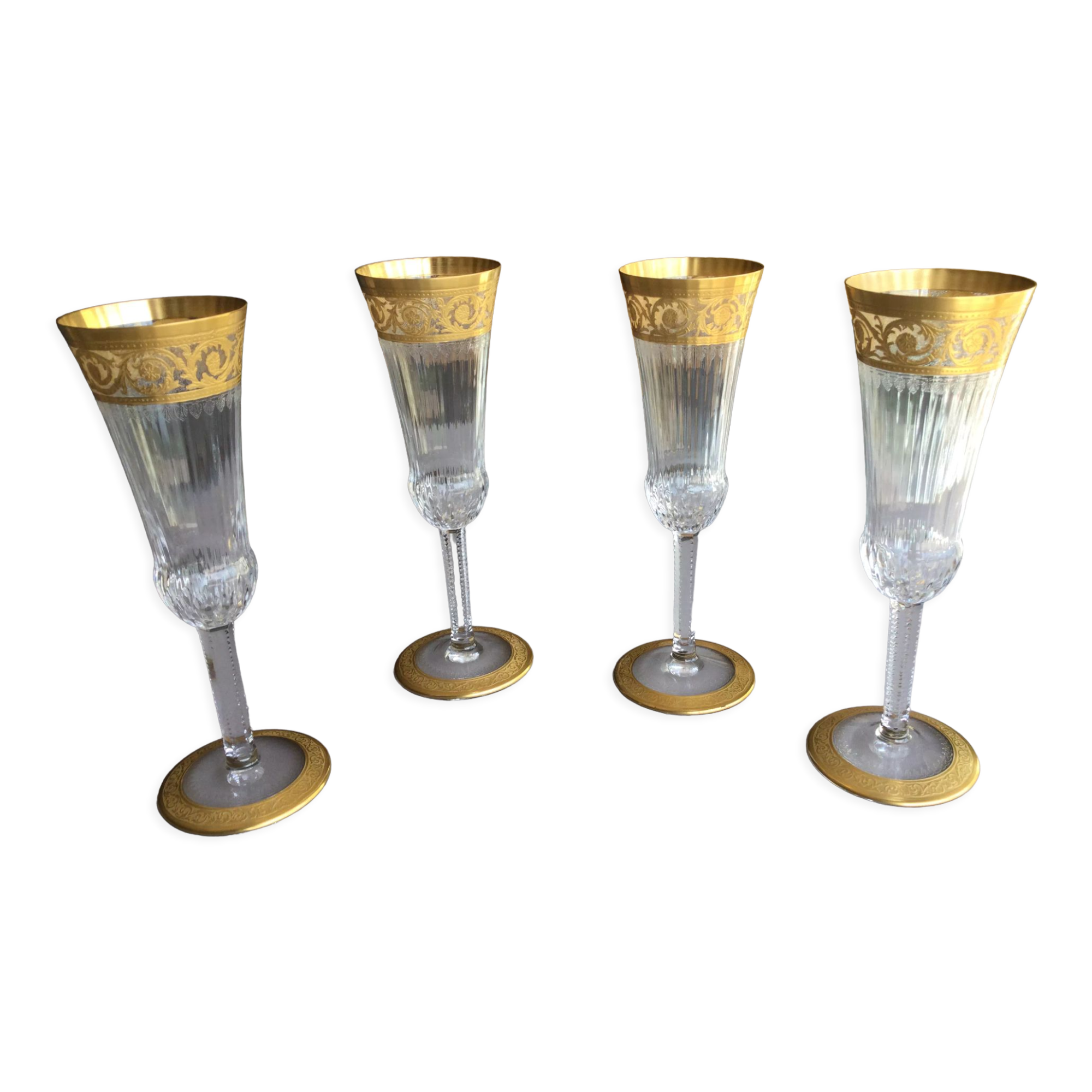 St Louis crystal champagne flutes