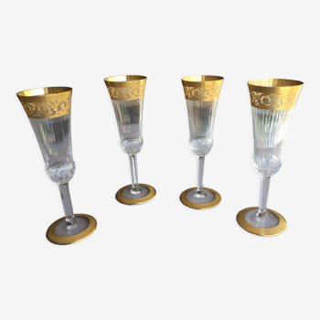 St Louis crystal champagne flutes