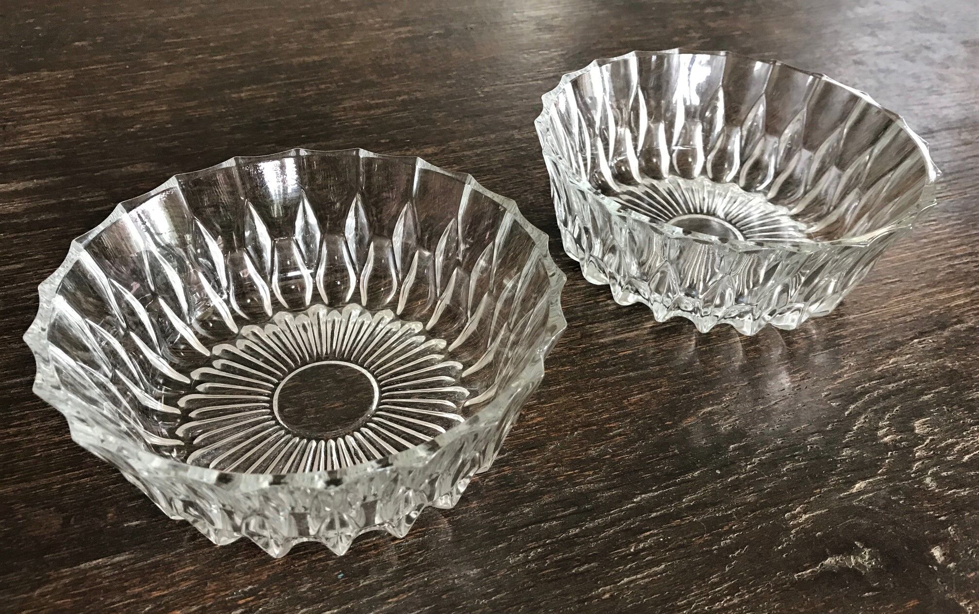 Set of two glass bowls