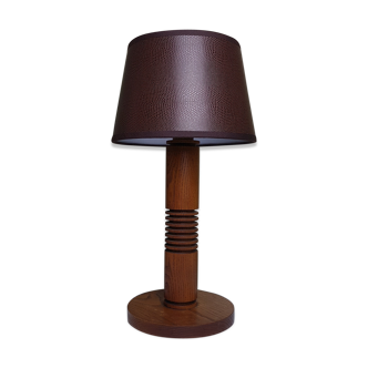 Art deco oak bedside lamp