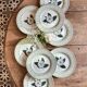Lot de 8 assiettes plates Camélia - en porcelaine Anglaise