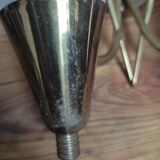 Duo of double appliques in brass and opalines