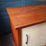 Sideboard with compass feet in wood and formica