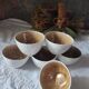 Set of 6 fungus-style glazed ceramic glasses
