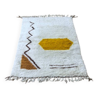 Tapis berbère Beni Ouarain du Maroc - Laine artisanale, 165×110 cm