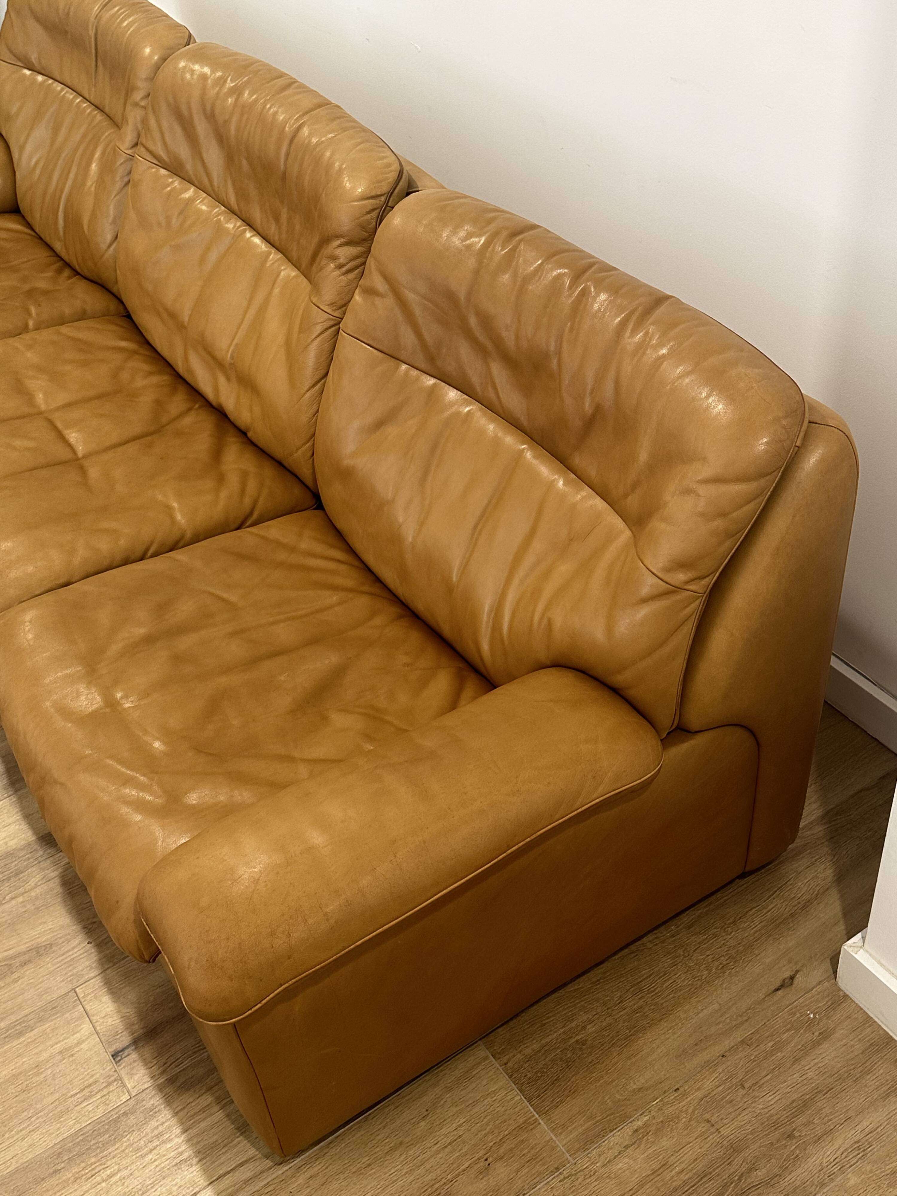 De Sede Leather Sofa Switzerland 1980s