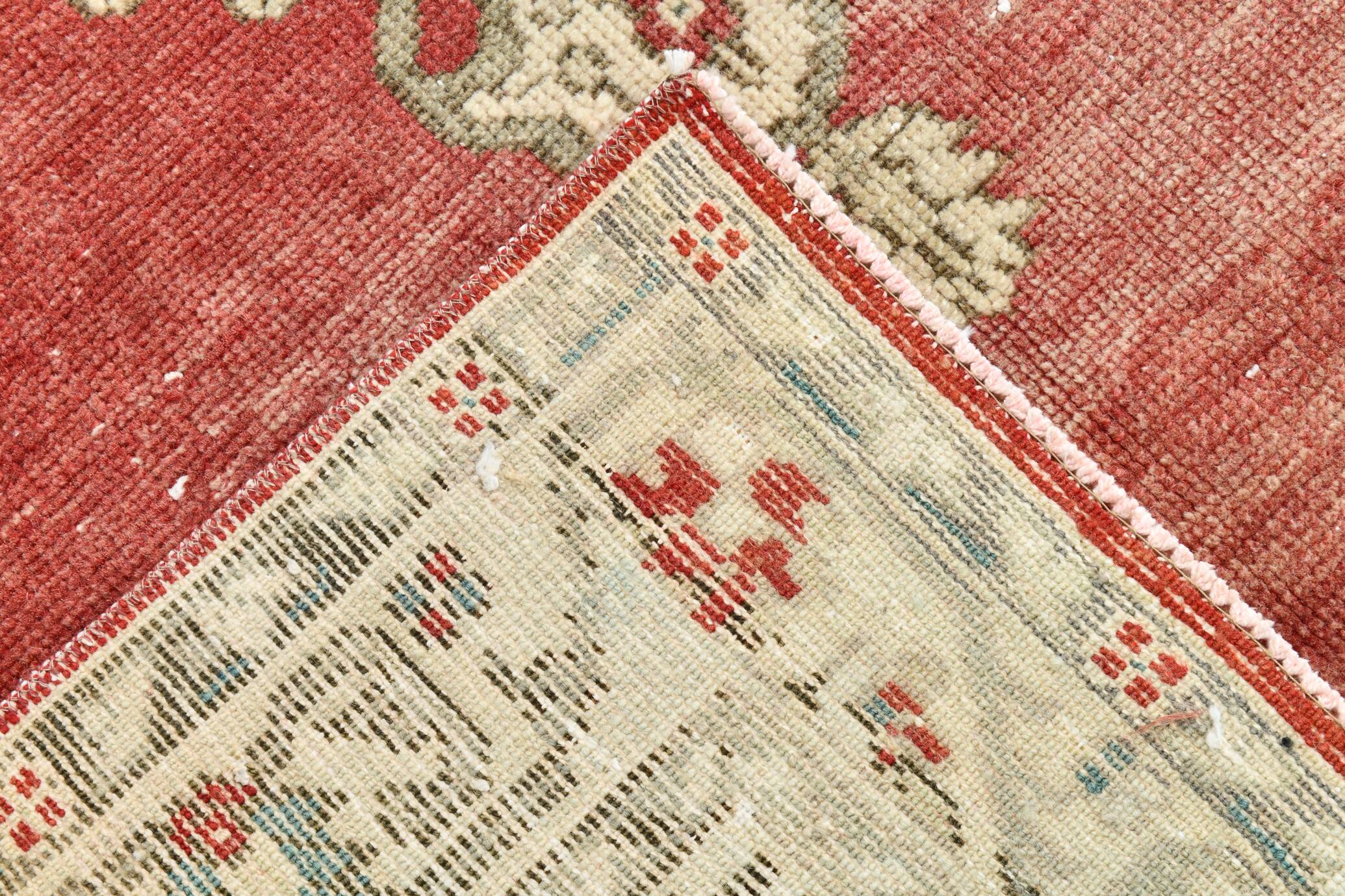 Red & Beige Oriental Vintage Rug 130x257Cm SK 22857