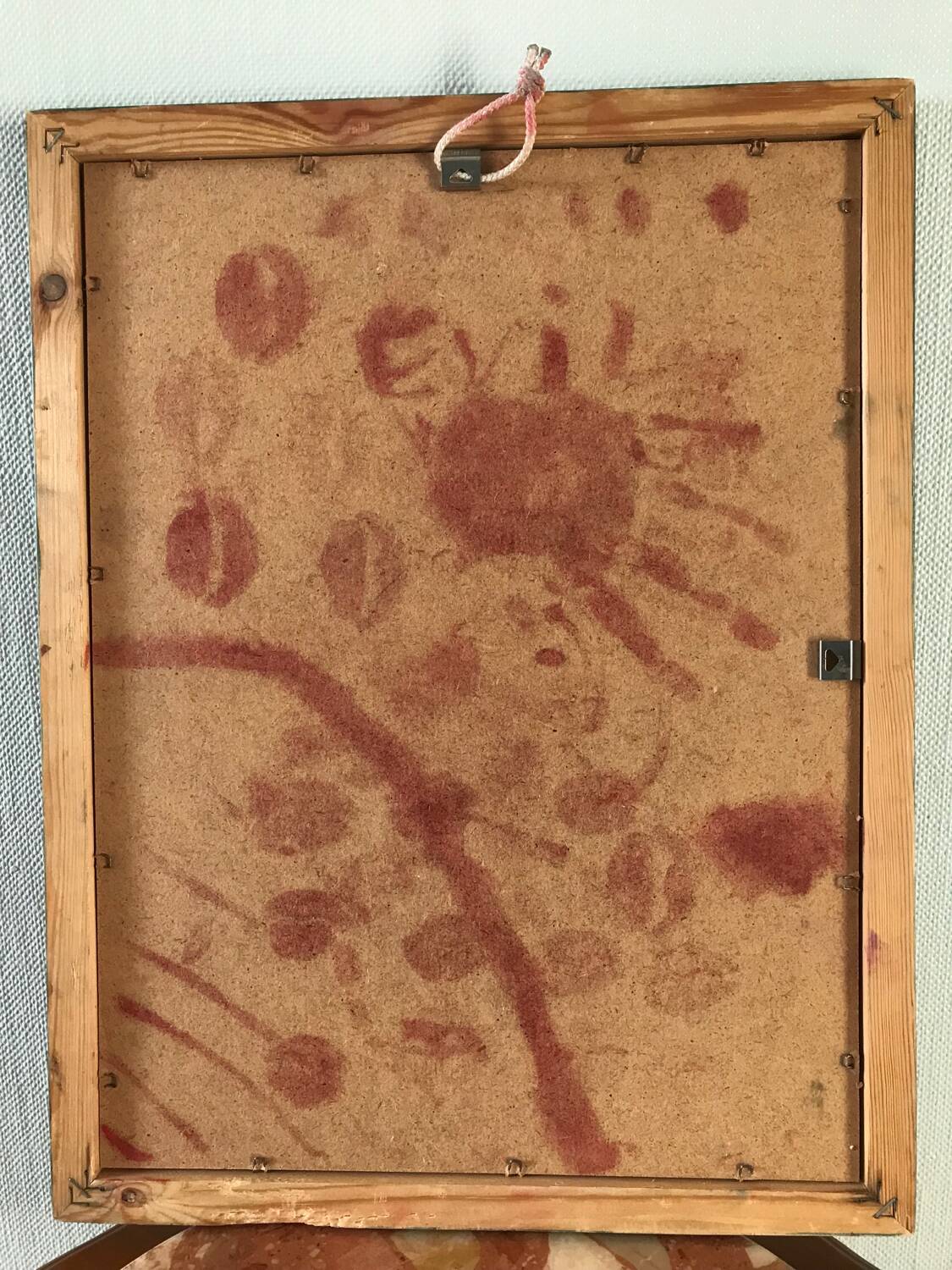 Beveled mirror and varnished wooden frame