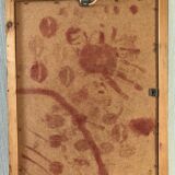 Beveled mirror and varnished wooden frame