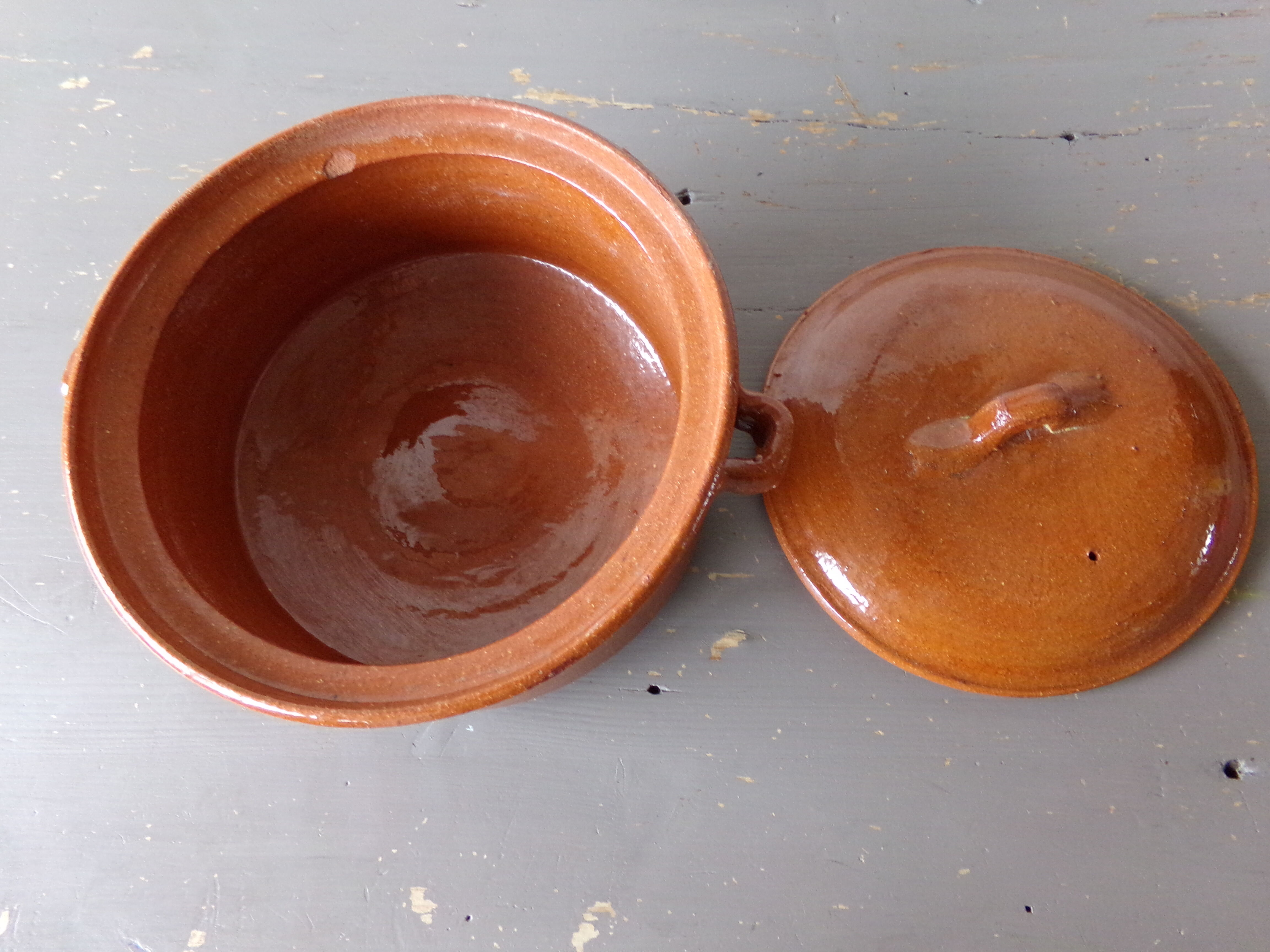 Glazed terracotta casserole
