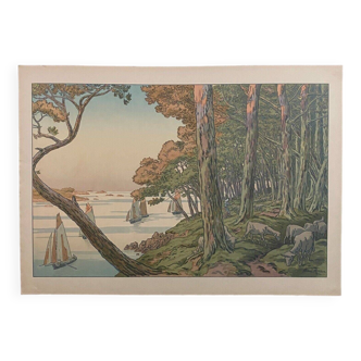 Lithograph by Henri Rivière Summer evening