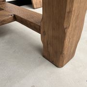 Large solid oak farm table with its extensions, 1950s
