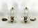 Mid-Century pair of Ercole Barovier Murano glass and brass table lamps. 1940s