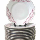 12 flat porcelain plates