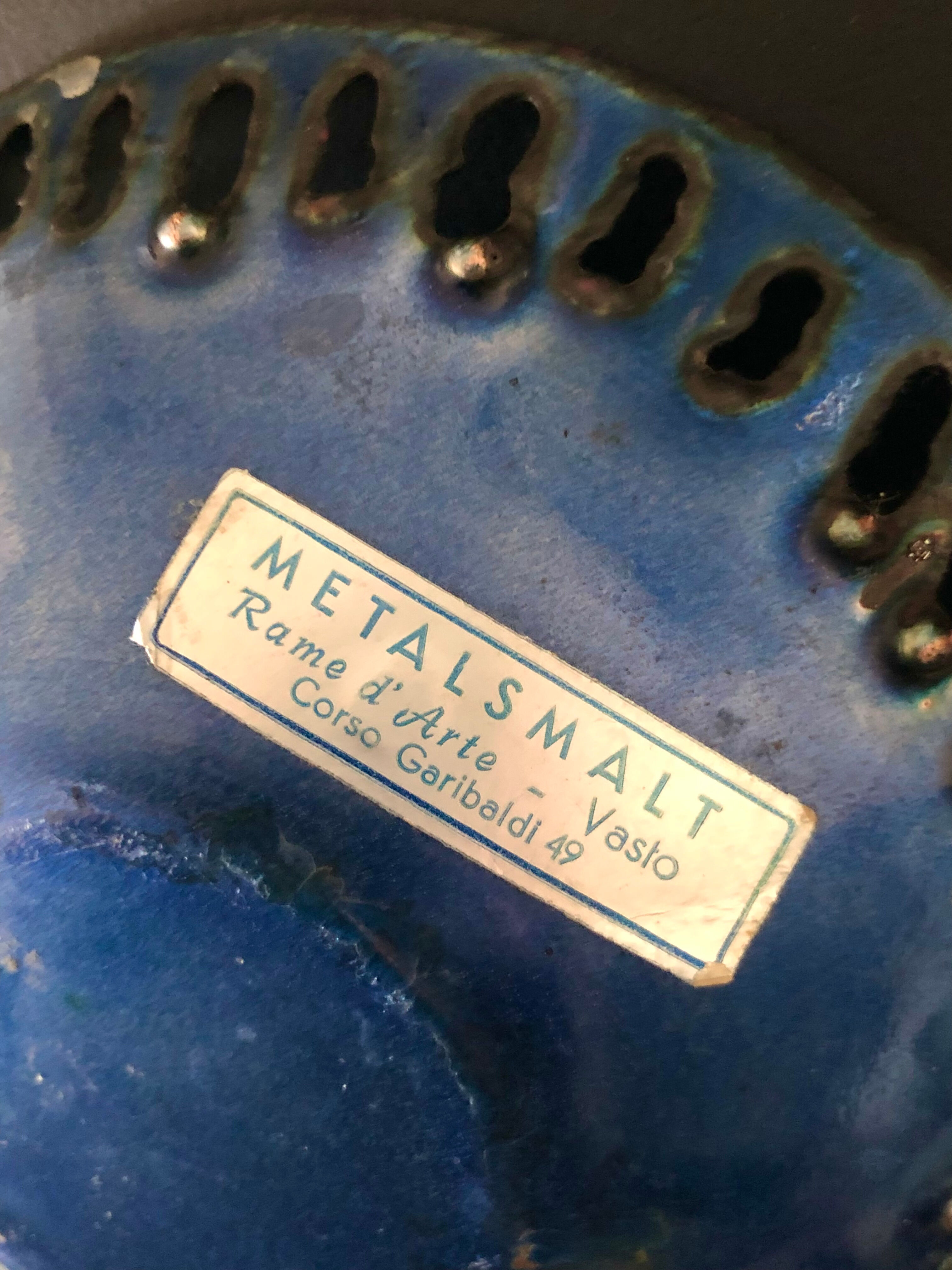 Enamelled metal cut Laurana Rame d'Arte, Italy 60s