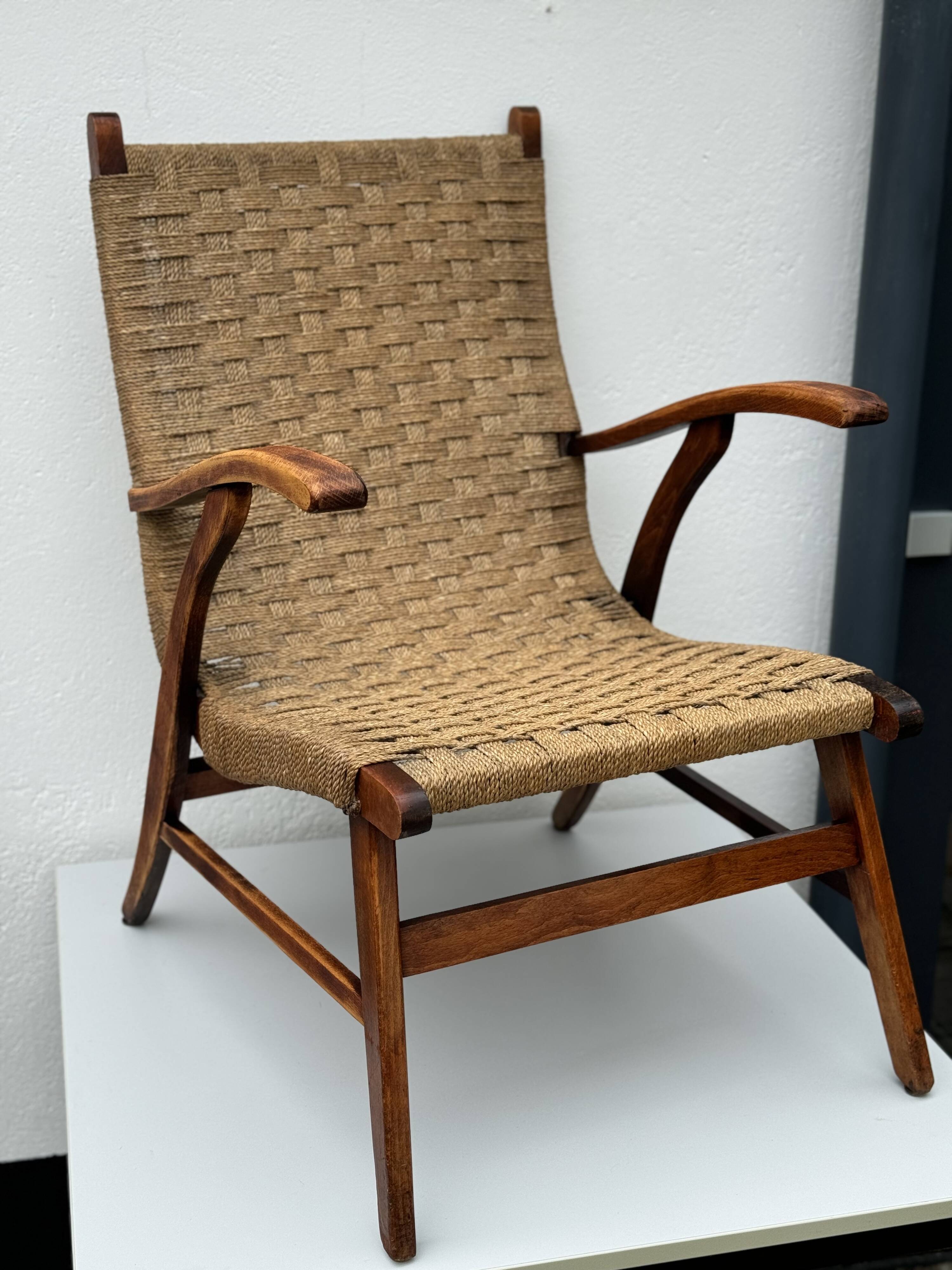Vintage Bas van Pelt Rope Chair