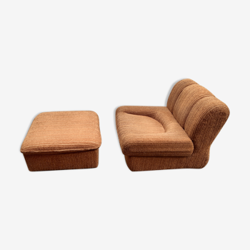 Driver and corduroy ottoman 1970