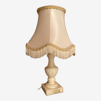 Lampe vintage avec pied en albâtre