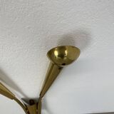 41cm Brass Stilnovo Style Theatre Wall Sconce Light, Italy 1950s