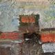 Vintage Abstract Kulo Green Oil Painting 1970s