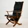 Beech armchair with leather upholstery
