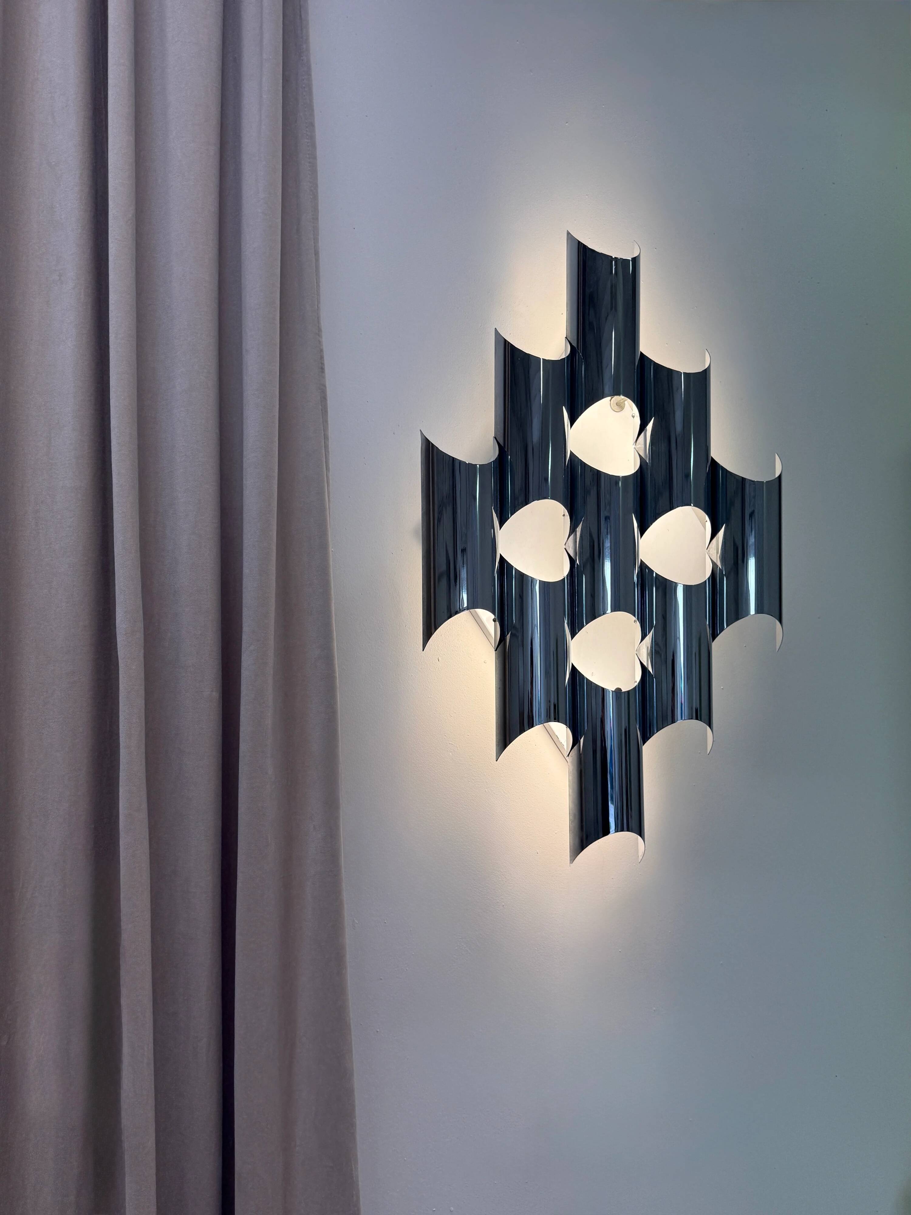 Large pair of wall sconces "Organ" by Raak Amsterdam, 1970s