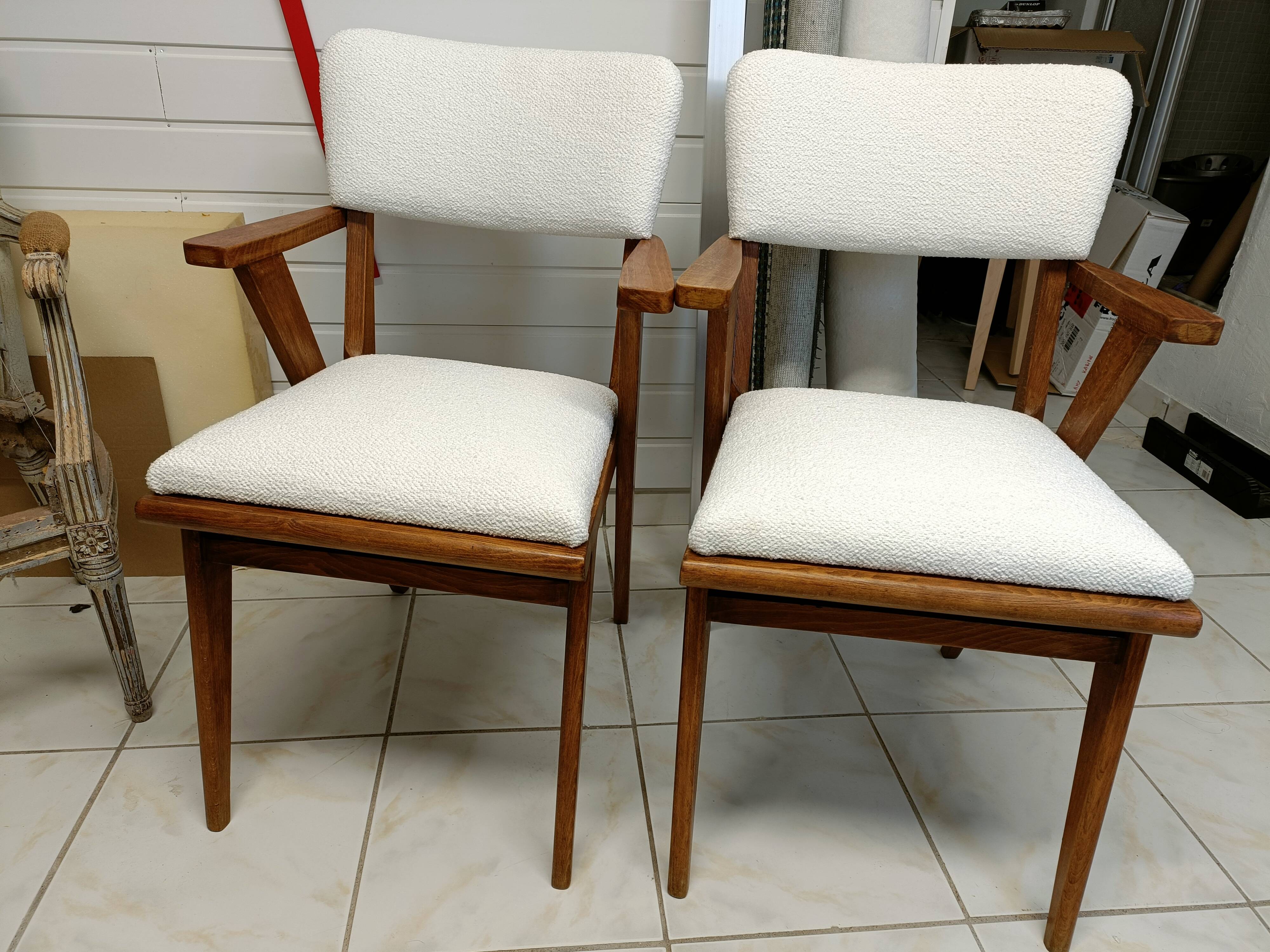 Set of 2 50s style chairs refurbished