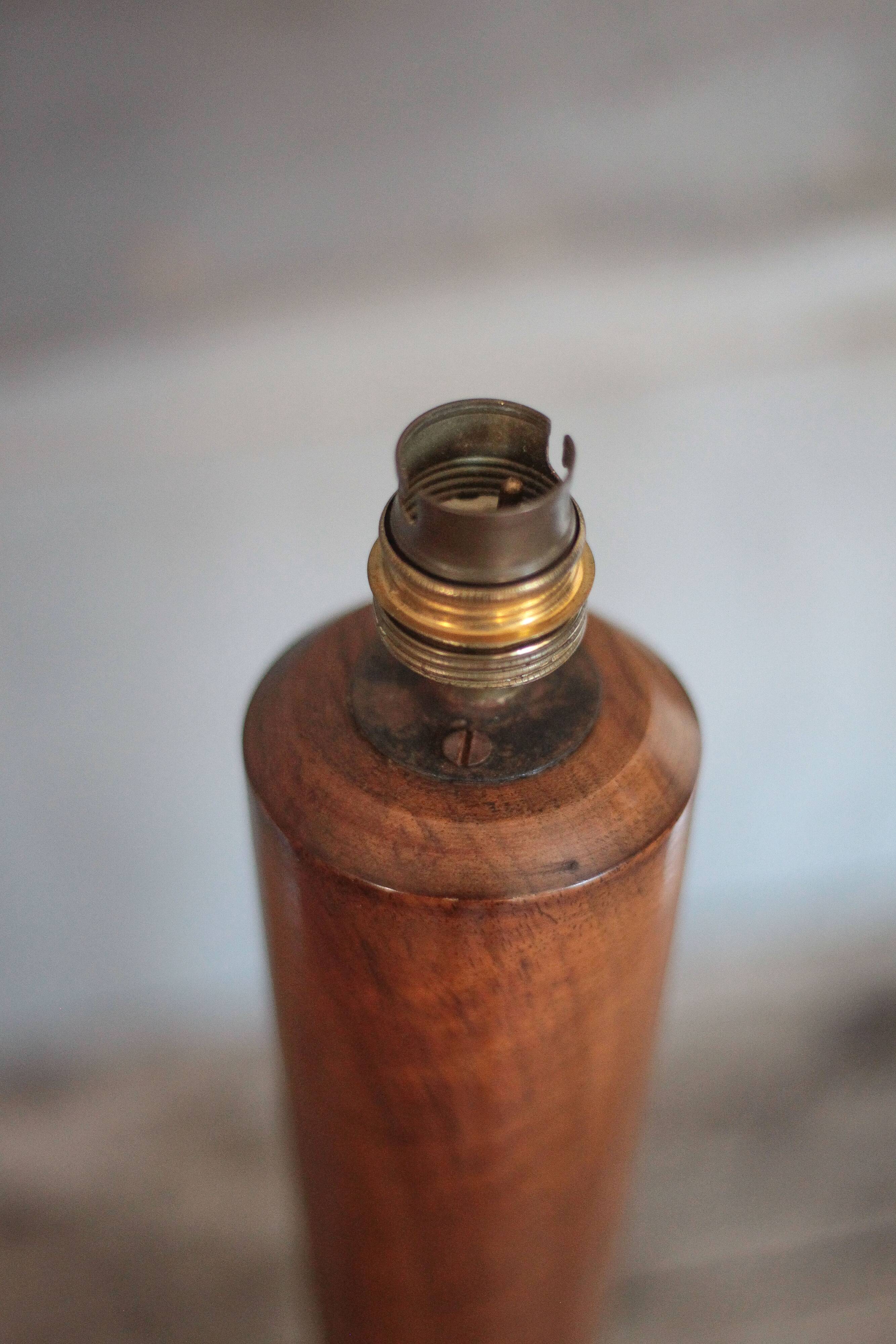 Art deco wooden lamp base, vintage wooden lamp, table lamp
