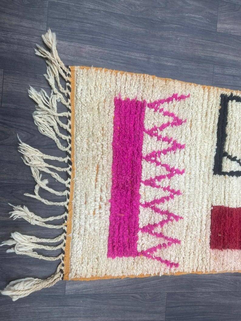 Handmade Moroccan runner rug 300cm x 70cm