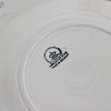6 old Belgian earthenware dessert plates Nimy red pattern