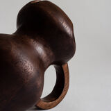 Monoxyl pitcher in oak or walnut, popular work, MidCentury