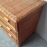 Rattan and wicker chest of drawers