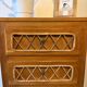 Vintage oak and rattan chest of drawers