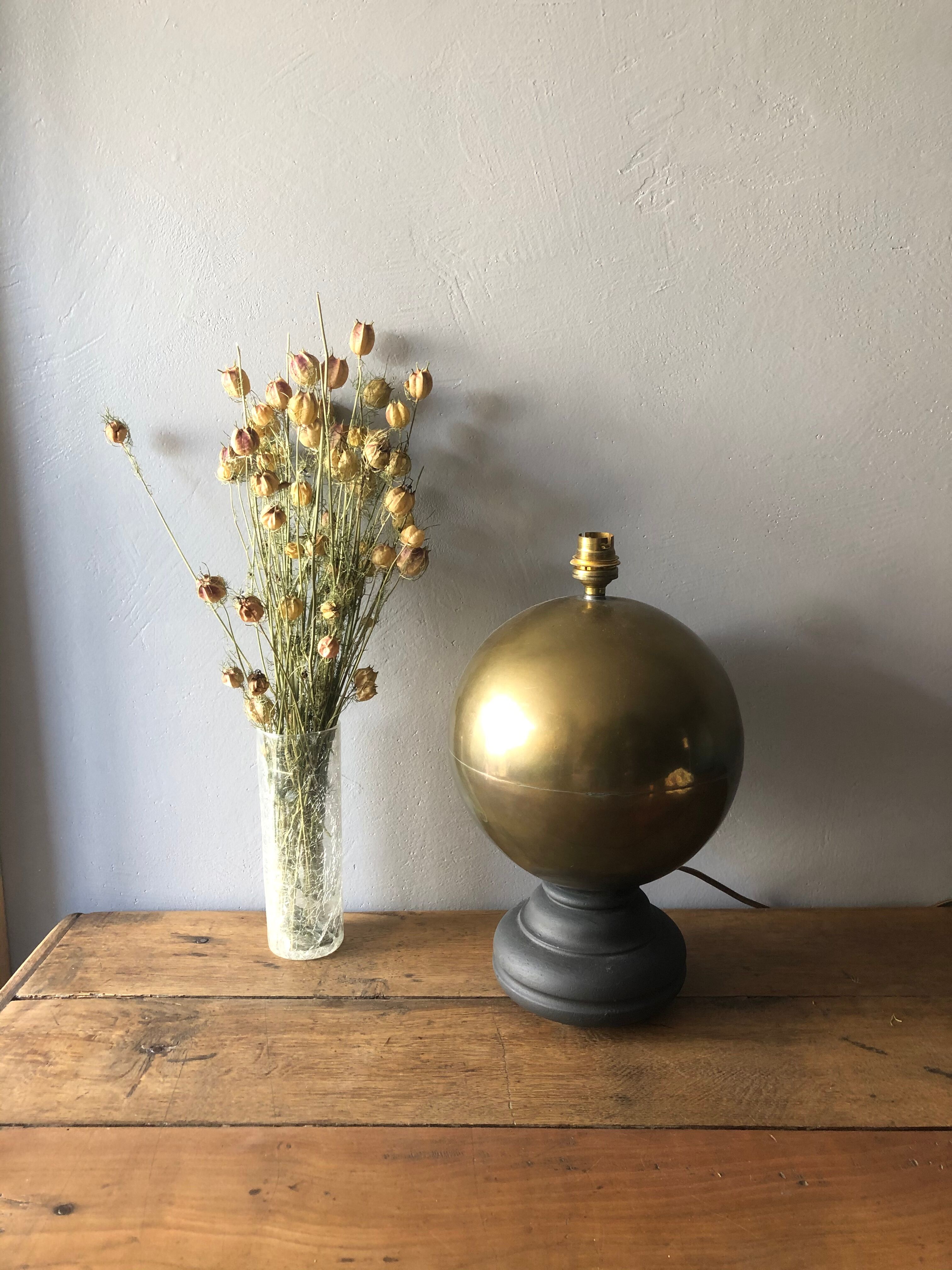 Brass and wood lamp foot